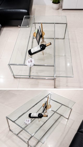 Mesa de centro moderna de cristal