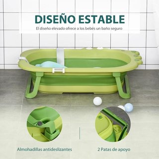 Bañera Plegable para Bebé 50L con Cojín 0-3 Años