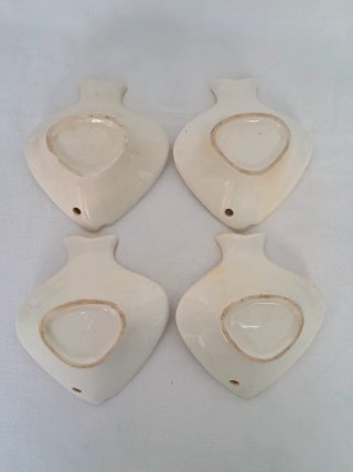 4 CUENCOS CERAMICA VINTAGE CON FORMA DE PEZ