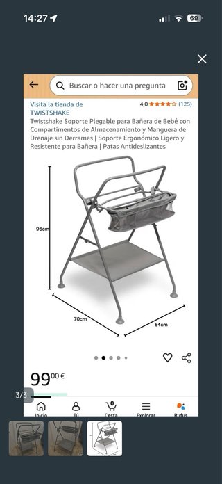 Soporte bañera Stokke plegable