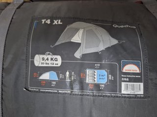Tienda de campaña Quechua T4 XL 4 personas