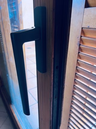 Balconera madera con climalit 5,5mm de 260 x 200cm