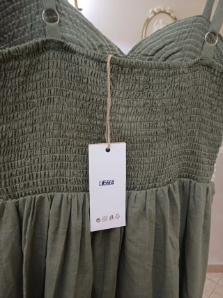 Abito donna taglia S verde e bianco