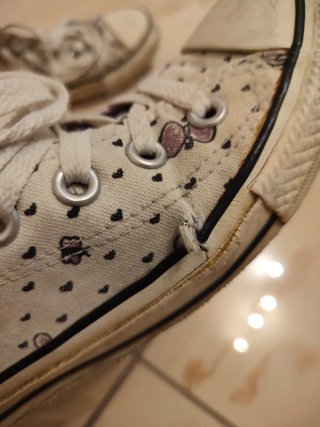 Converse All Star Bianche con Farfalle Viola
