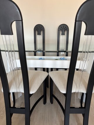 MESA COMEDOR CRISTAL OVALADA LACADA BLANCO 1,60 cm