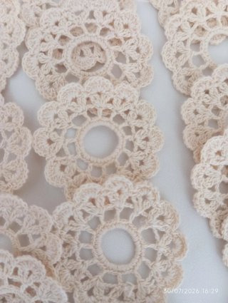 23 Pizzi Vintage Uncinetto Cotone Beige
