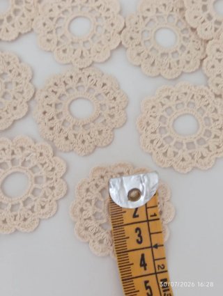 23 Pizzi Vintage Uncinetto Cotone Beige