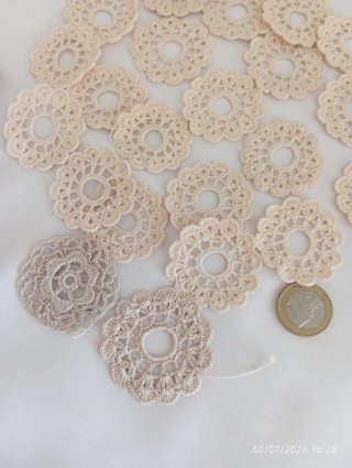 23 Pizzi Vintage Uncinetto Cotone Beige