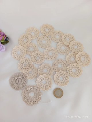 23 Pizzi Vintage Uncinetto Cotone Beige
