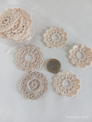 23 Pizzi Vintage Uncinetto Cotone Beige