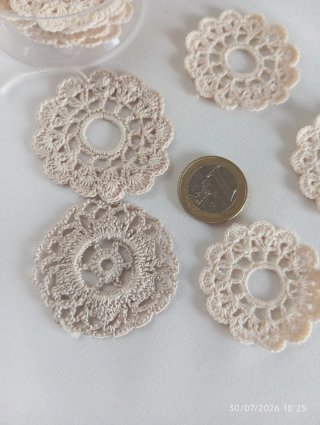 23 Pizzi Vintage Uncinetto Cotone Beige