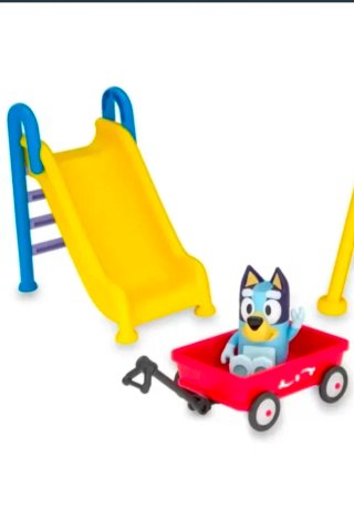 Parque Infantil juguete de Bluey: Tobogán y carro