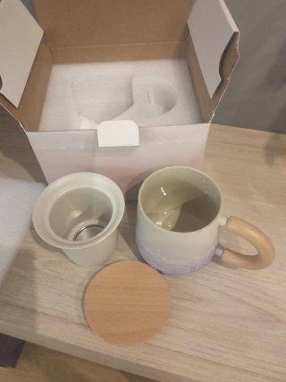 Taza cerámica zens beige y lila
