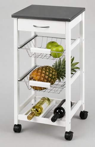Carro verdulero cocina blanco madera