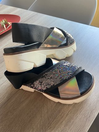 Sandalias T38 de piel – Made in Italy-Plataforma