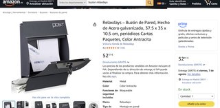 Buzón Relaxdays Acero Galvanizado, Antracita