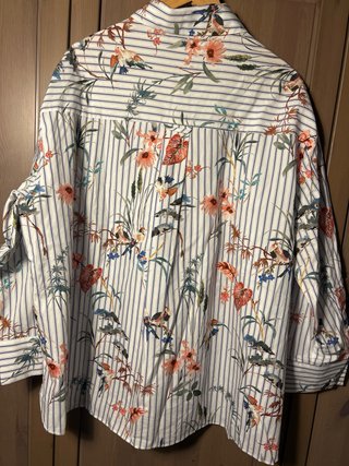 Camisa Zara Estampada Rayas Flores