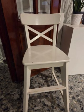 Silla alta madera blanca Ikea