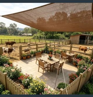 Toldo Vela Malla Rectangular 4X5 Marrón
