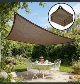Toldo Vela Malla Rectangular 4X5 Marrón