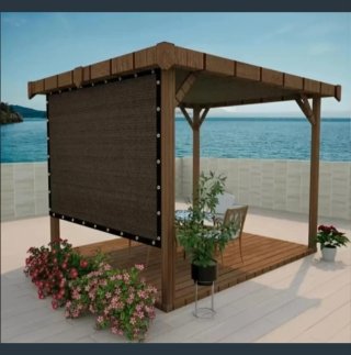 Toldo Vela Malla Rectangular 4X5 Marrón