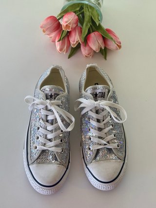 Converse Lentejuelas Plateadas Mujer Talla 37.5