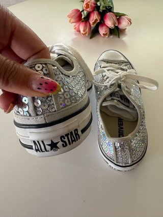 Converse Lentejuelas Plateadas Mujer Talla 37.5