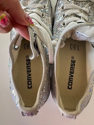 Converse Lentejuelas Plateadas Mujer Talla 37.5