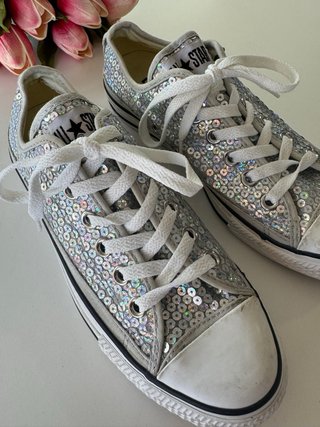 Converse Lentejuelas Plateadas Mujer Talla 37.5