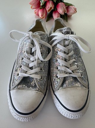 Converse Lentejuelas Plateadas Mujer Talla 37.5