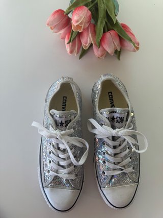 Converse Lentejuelas Plateadas Mujer Talla 37.5