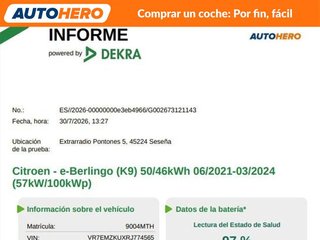 Citroën Berlingo electric drive 100 kW Plus M