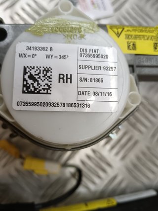 Cintura Sicurezza Fiat 500L Destra 07355995020