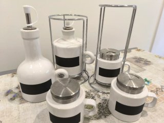 Juego Vinagrera, Aceitera y Especiero