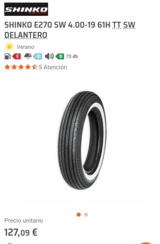 Neumático Shinko Custom 100/90/19 WW (Con cámara)