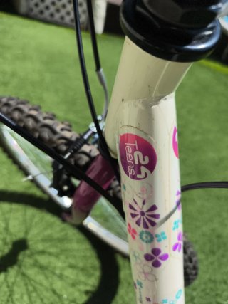 Bicicleta niña rosa y blanca