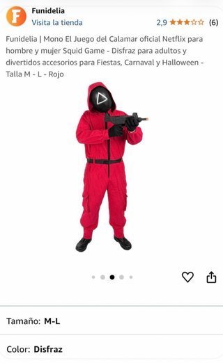 Disfraz El Juego del Calamar Funidelia Talla M-L