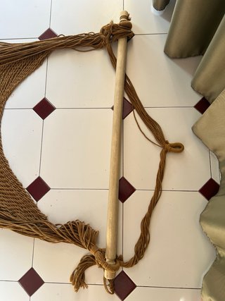 Hamaca silla flotante de tela y madera
