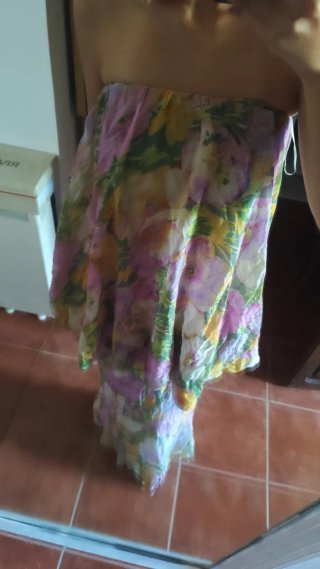 Vestido largo floral Zara