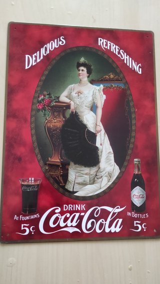 Lote 3 carteles metálicos oficiales Coca-Cola