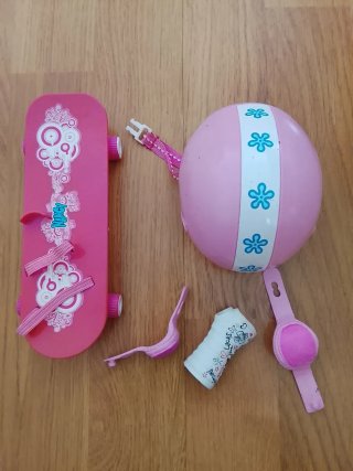 Nancy Conjunto Skate Rosa y Accesorios