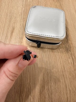Anillo Tous Oso Negro Ajustable
