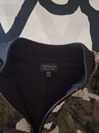 Bomber camuflaje lentejuelas
