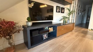 Mueble TV salón madera y metal