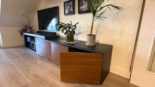 Mueble TV salón madera y metal