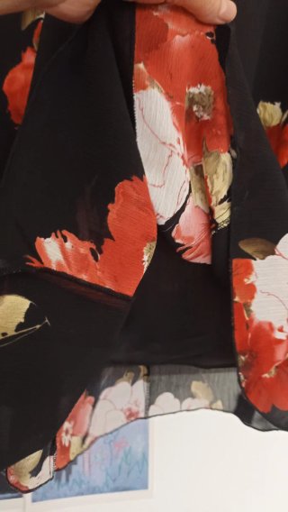 Gonna lunga floreale nera e rossa