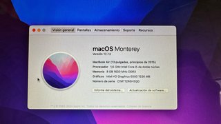 Macbook air 2015. 13”. 8GB Ram . 1.5GB grafica
