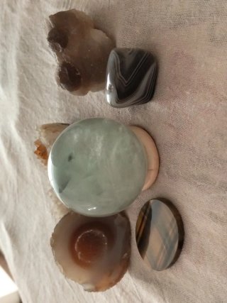 minerales y esfera fluorita