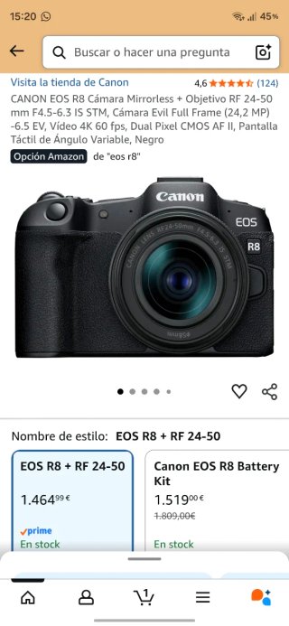 Canon EOS R8 + RF 24-50mm f4.5-6.3 IS STM