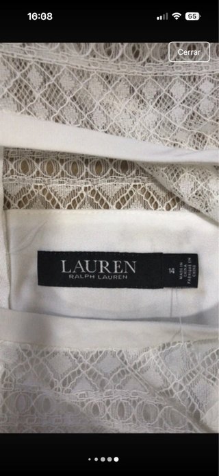 Vestido Ralph Lauren Blanco Talla 14